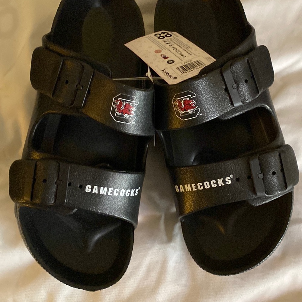 Brand new black Gamecock slippers